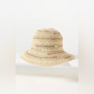 Barbour Beige Crochet Straw Cloche Hat